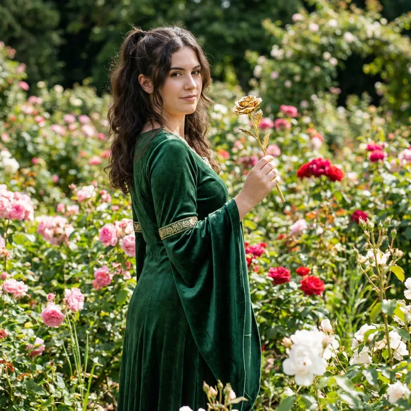 Margaery Tyrell - Green Gown and Golden Rose Elegance