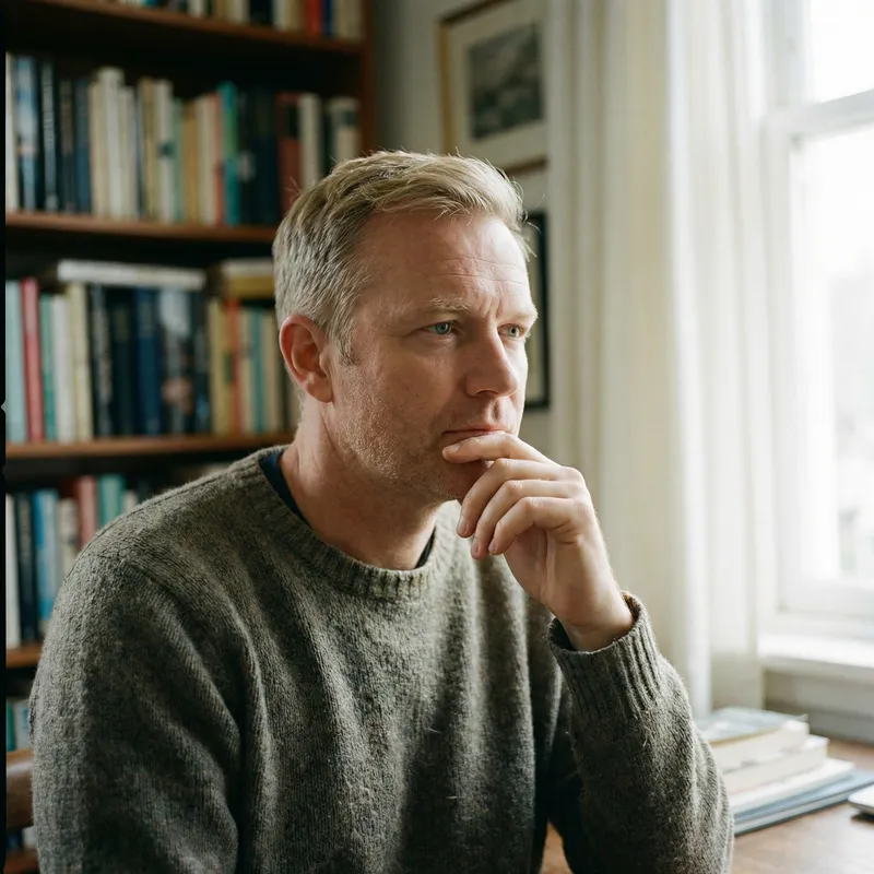 Mature Man with Short Blond Hair