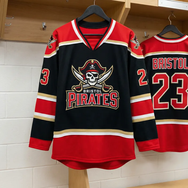 Bristol Pirates Ice Hockey Jersey - Black & Red