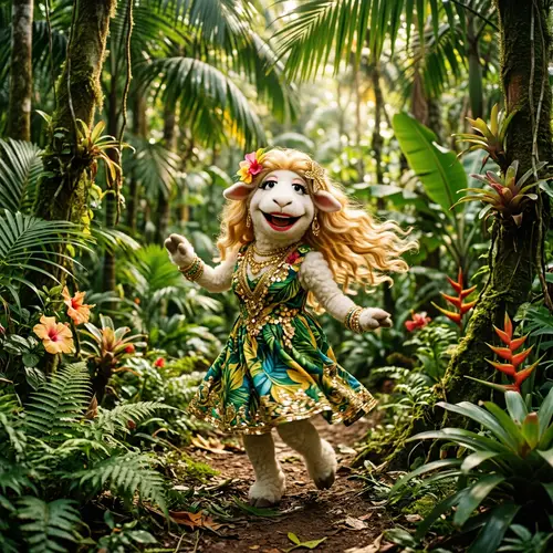 Muppet Sheep in a Tropical Paradise