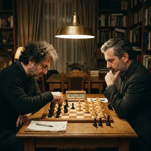 World Chess Champions of Jewish Descent Engrossed in Game