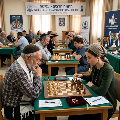 Fictional Jewish Chess Players in Intense Gameplay | World Championship Scene
