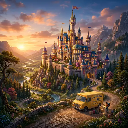 Enchanting Fairy Tale Castle | Golden Light | Wide-angle View