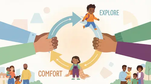 Circle of Security: Inclusive Family Illustration