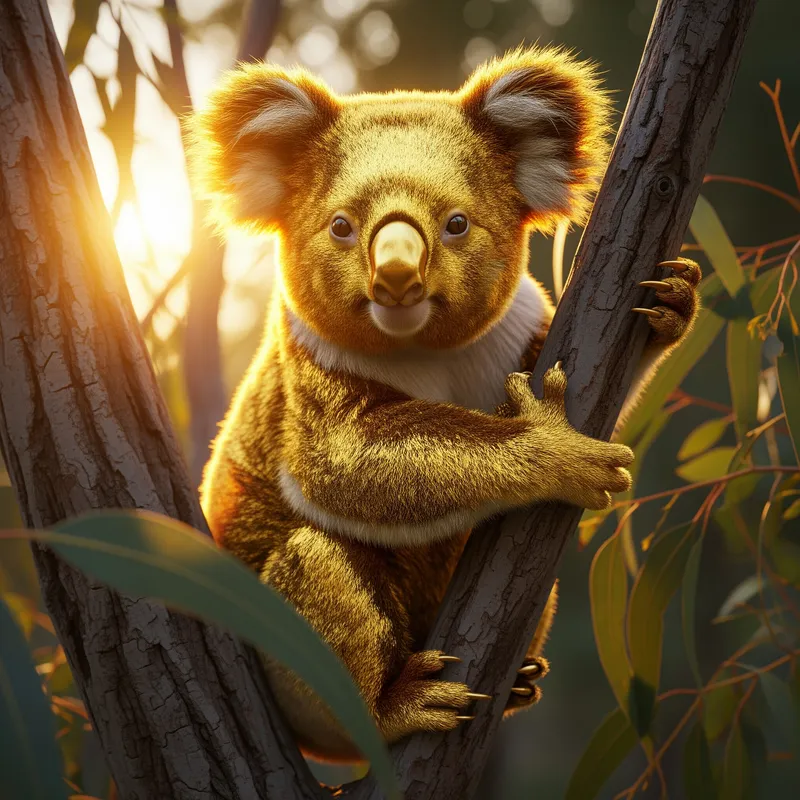 Golden Koala: Unique Wildlife Imagery