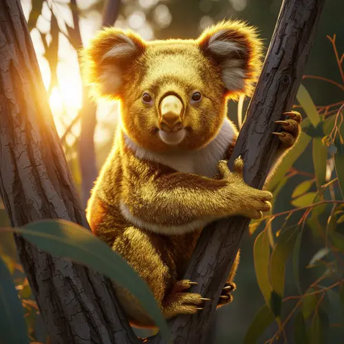 Golden Koala: Unique Wildlife Imagery