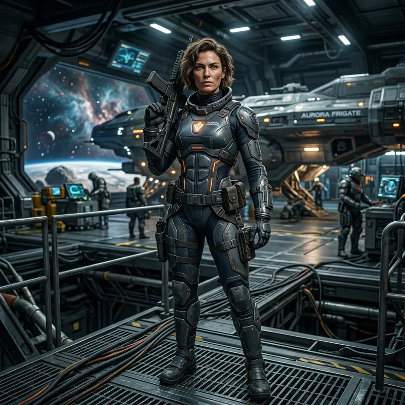 Sigourney Weaver in Futuristic Space Suit Portrait