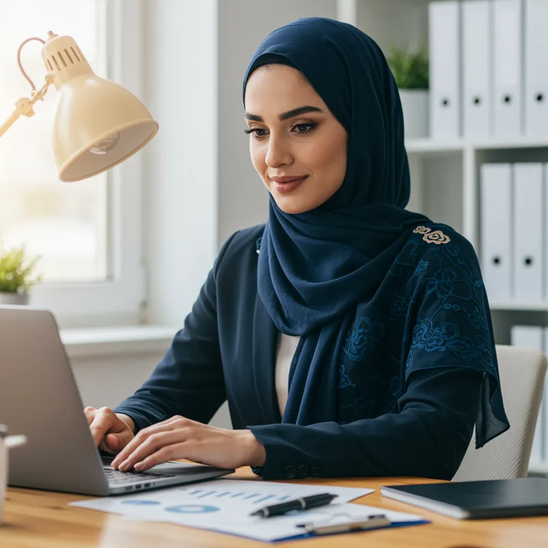 Professional Hijab-Wearing Accountant Professional Hijab-Wearing Accountant