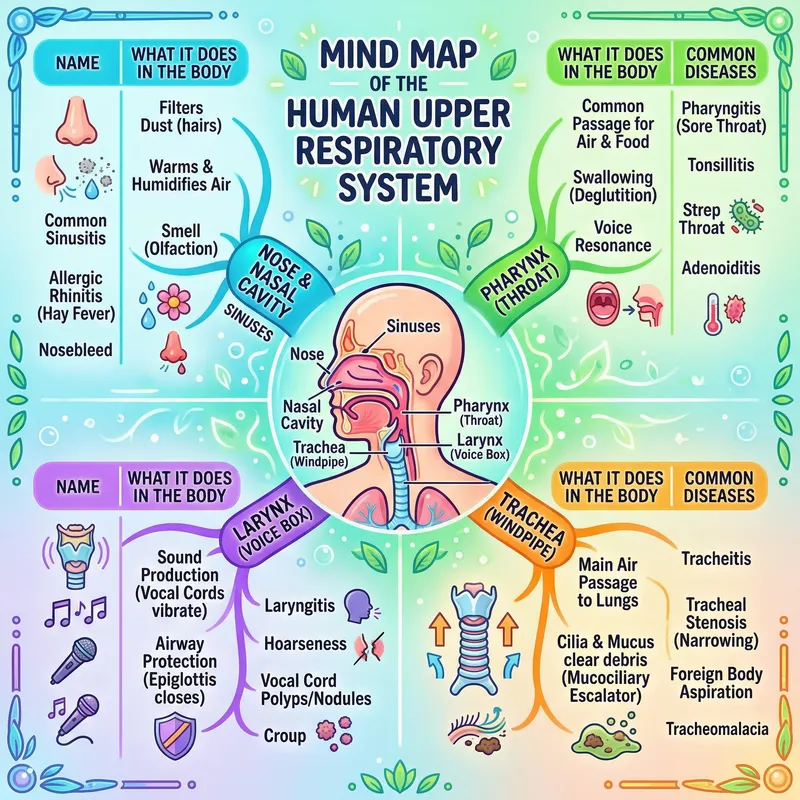 Upper Respiratory System Mind Map