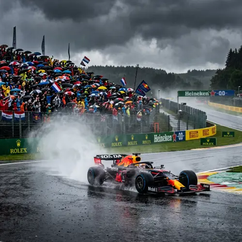 Exciting Formula 1 Car Racing in the Rain