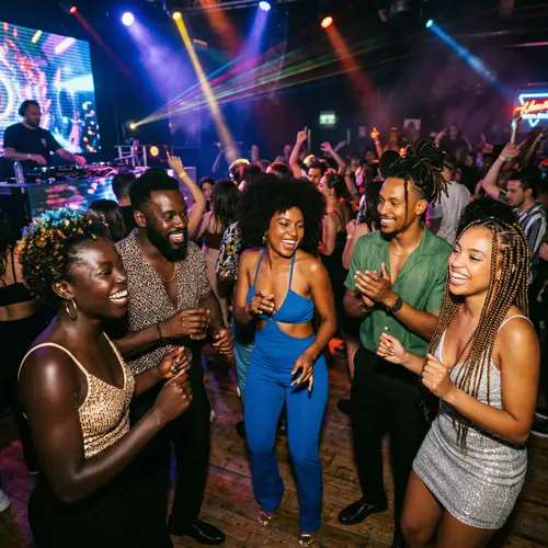 Vibrant Celebration of Black Skin Tones in Nightlife