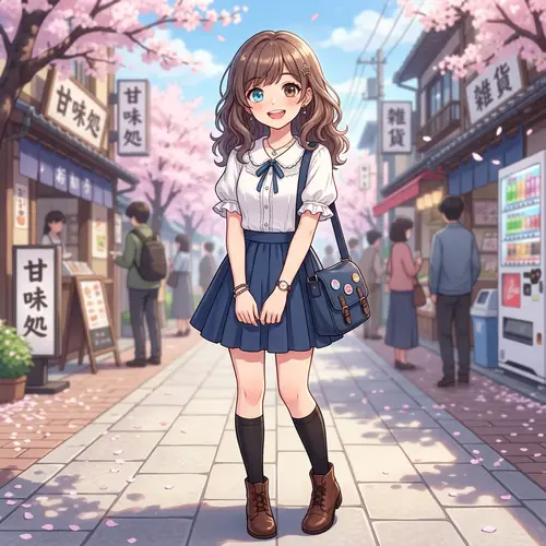 Charming Anime Girl with Heterochromia