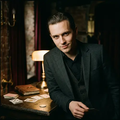 Confident Swindler in Mysterious Setting | Professional Trickster