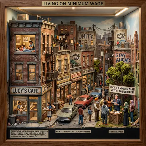 Diorama Exploring Poverty and Minimum Wage Issues