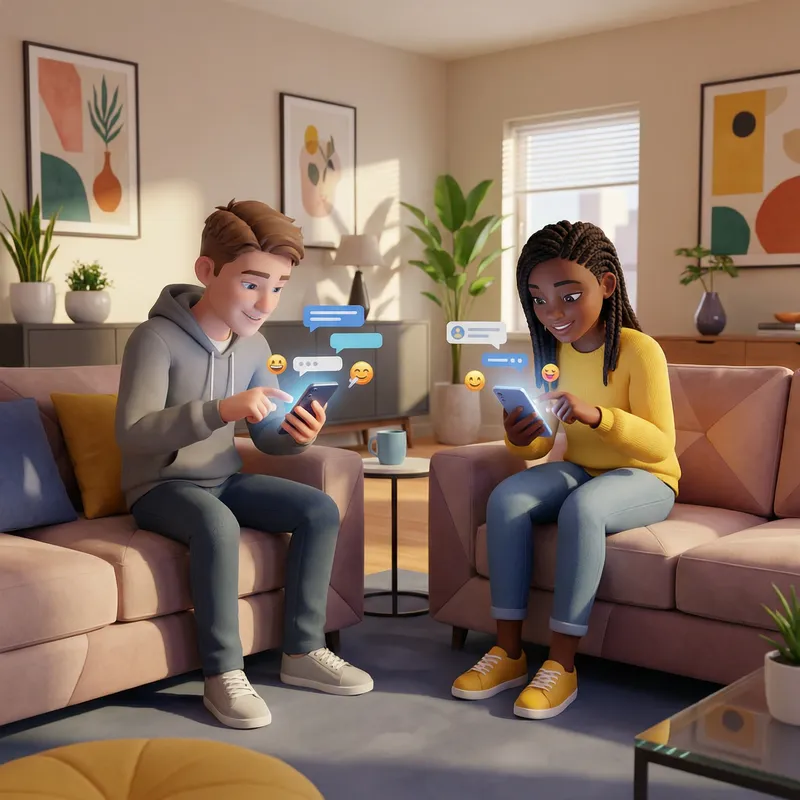 2 Teens Chatting Online: Modern 3D Interaction 2 Teens Chatting Online: Modern 3D Interaction