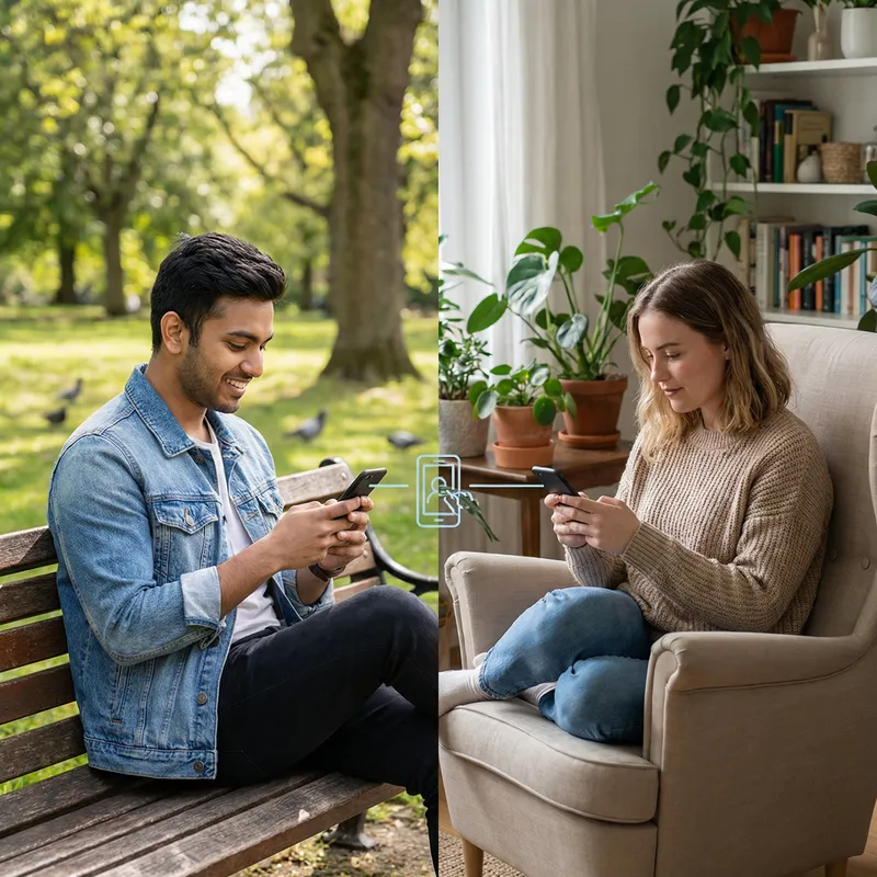 Adult Teens Engaged in Online Conversation: Smartphone Interaction Adult Teens Engaged in Online Conversation: Smartphone Interaction