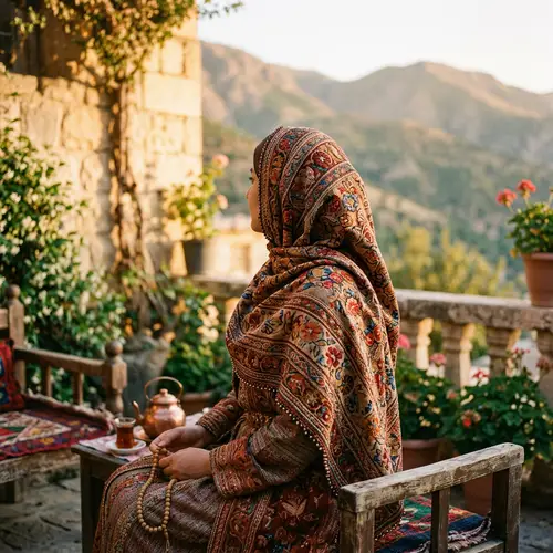 Serene Kurdish Hijabi in Profile - Peaceful Kurdish Woman in Hijab