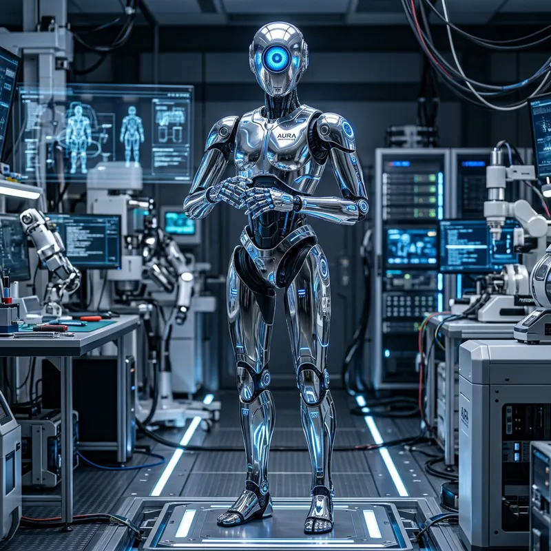 Futuristic Robot Image | Generate a Sleek Chrome Robot