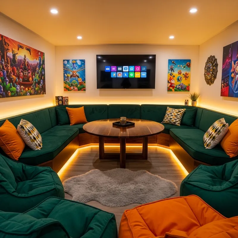 Cozy Gaming Room Conversation Pit Ideas