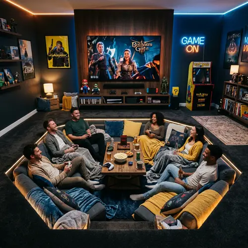 Cozy Gaming Room Conversation Pit Ideas