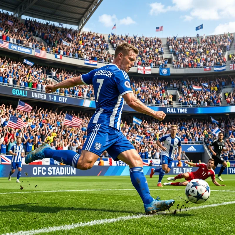 3D Soccer Player in Vibrant Stadium Scene