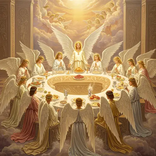 Heavenly Grand Banquet with Angels