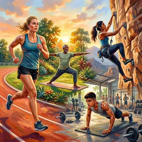 Diverse Group Engaging in Physical Activities for Vitality