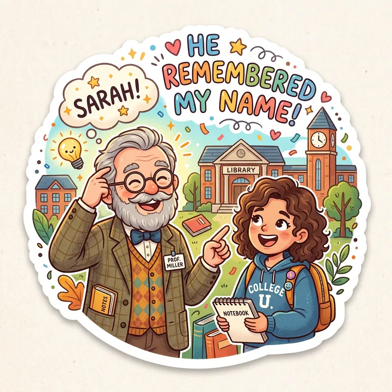 Cute Professor Sticker Icon - Digital Illustration