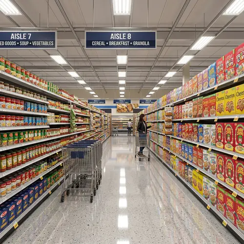 3D Modern Grocery Store Aisle Experience