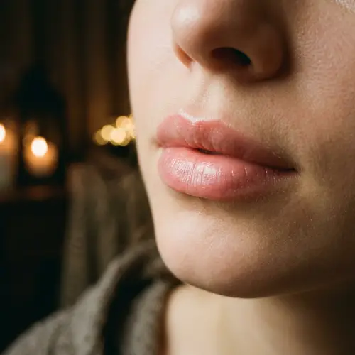 Luscious and Kissable Lips in Romantic Setting