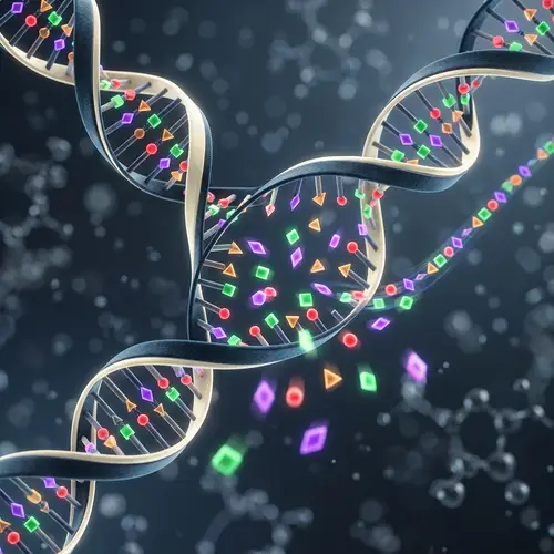 DNA Sequencing: Abstract Representation of Double Helix Structure