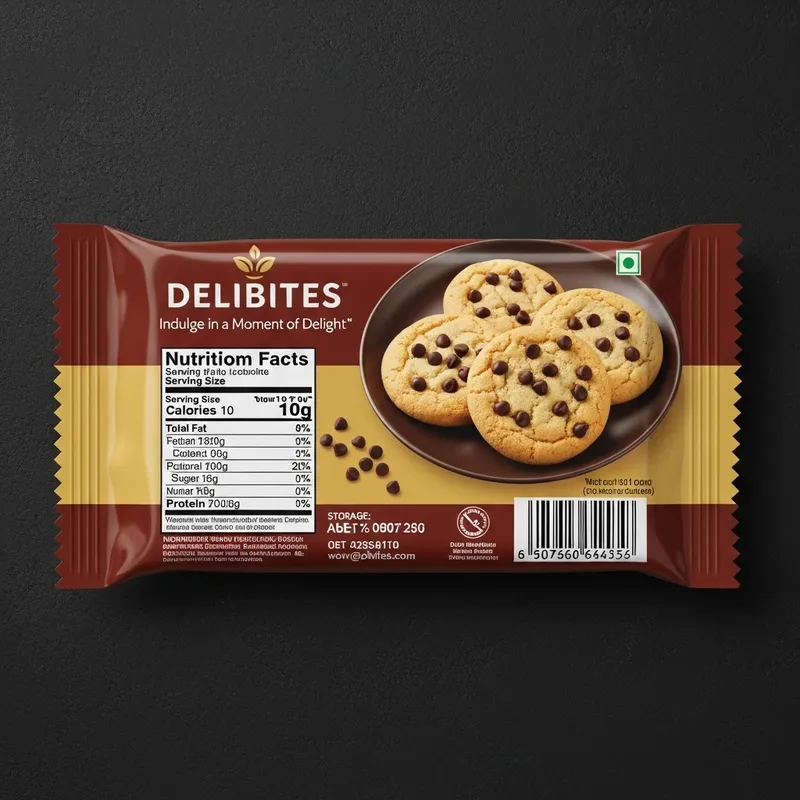 Delibites Cookie Wrapper Design - Nutritional Info Delibites Cookie Wrapper Design - Nutritional Info