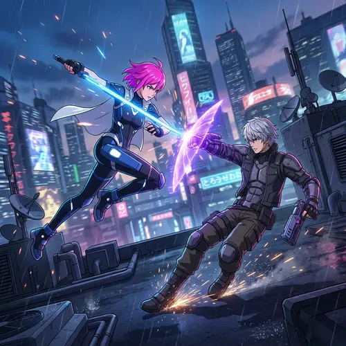 Dynamic 3D Anime-Style Character Scene