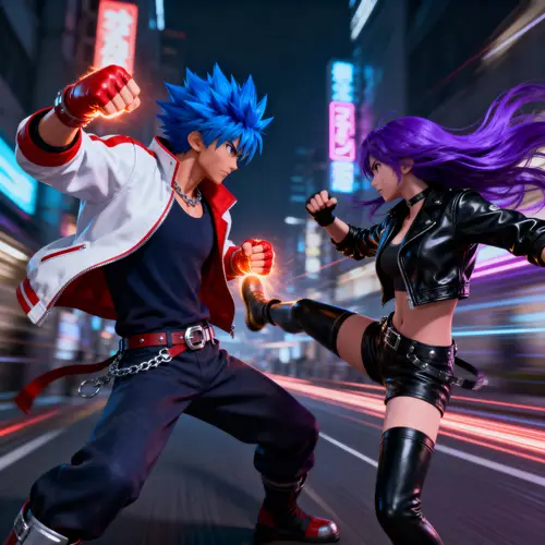 Dynamic 3D Anime-Style Character Scene