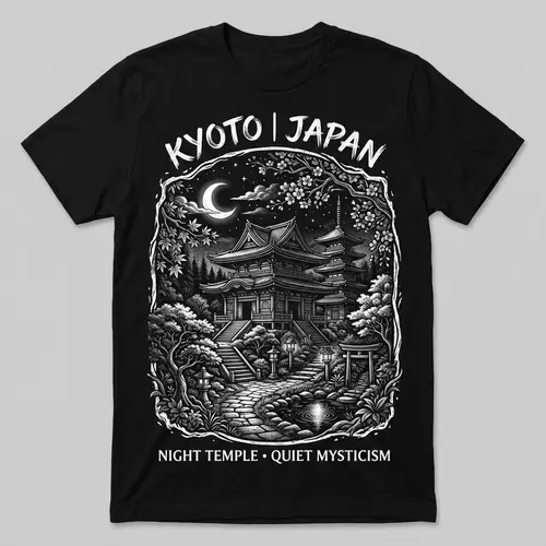 Mystical Japanese Temple Shirt Design