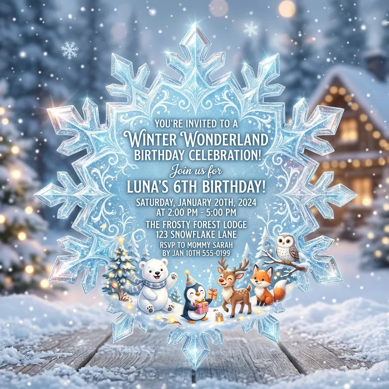 Frozen Birthday Invitation | Winter Ice Theme