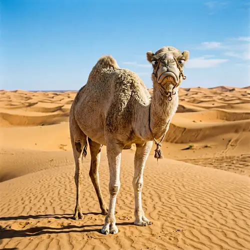 Cross-Eyed Camel in Vast Desert | Unique Wildlife Encounter