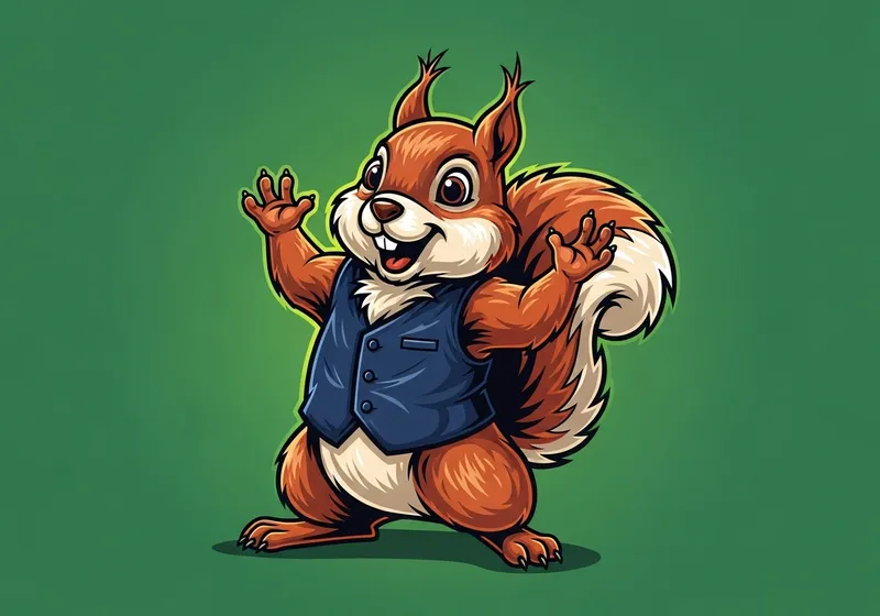 Happy Navy Vest Squirrel Mascot Vector Design