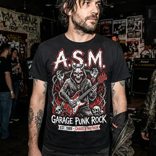 A.S.M. Garage Punk Rock T-Shirt Design