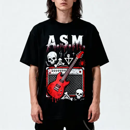 A.S.M. Garage Punk Rock T-Shirt Design