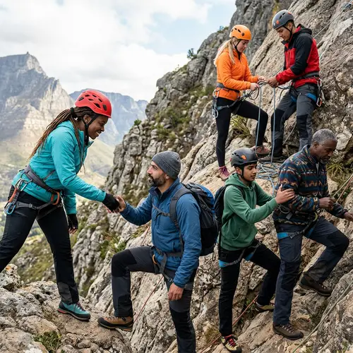 Climbing Together: People Supporting Each Other