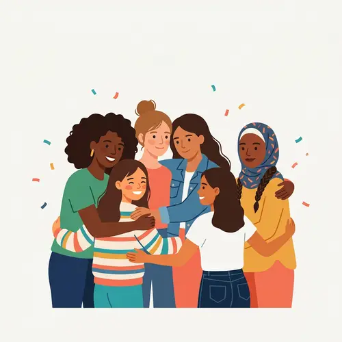 International Women Hugging Together - Sisters Celebration