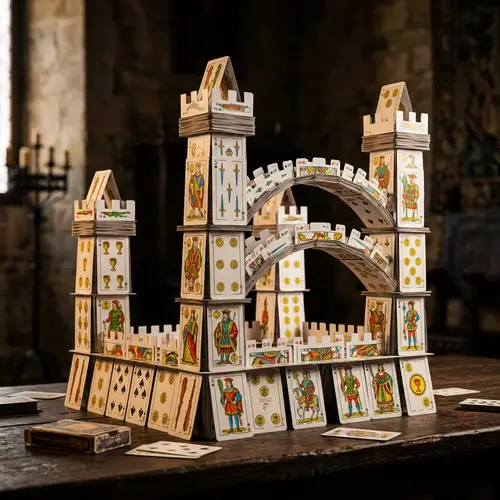 Spanish Deck Playing Cards Castle - Intricate Design