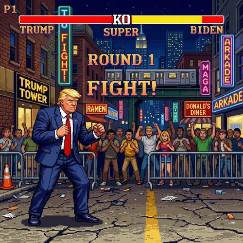 Donald Trump as a Street Fighter Character - 16-bit Art