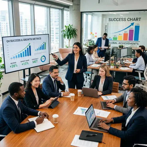 Multicultural Office Scene Fostering Corporate Success