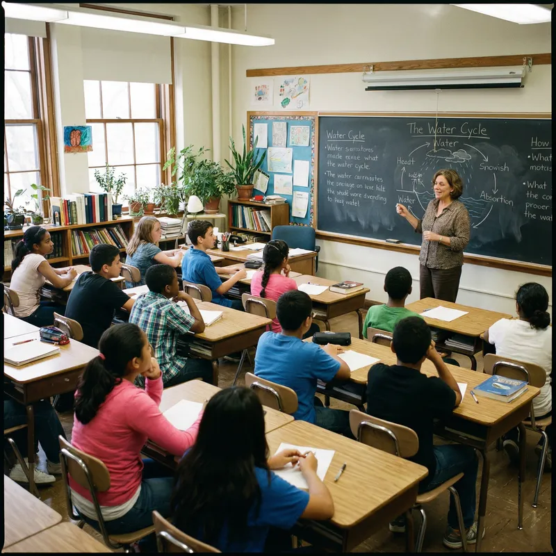 Diverse Classroom: Instructor Teaching at Blackboard