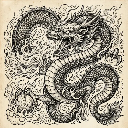 Chinese Style Dragon Tattoo Design | Intricate & Fearsome