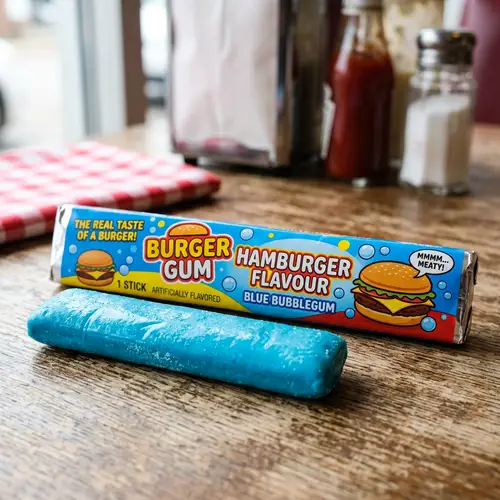 Blue Burger-Flavored Bubblegum Stick