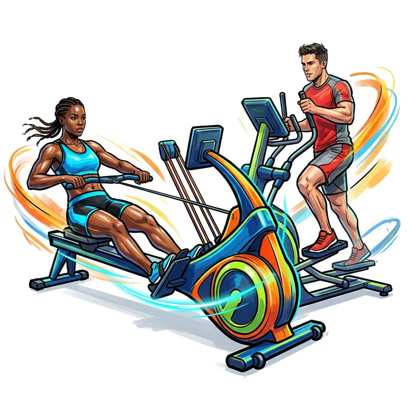 Vibrant Sports Equipment for Body Fitness | Dynamic Digital Painting