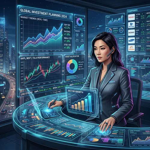 Futuristic Financial Management & Investment Planning Visualization